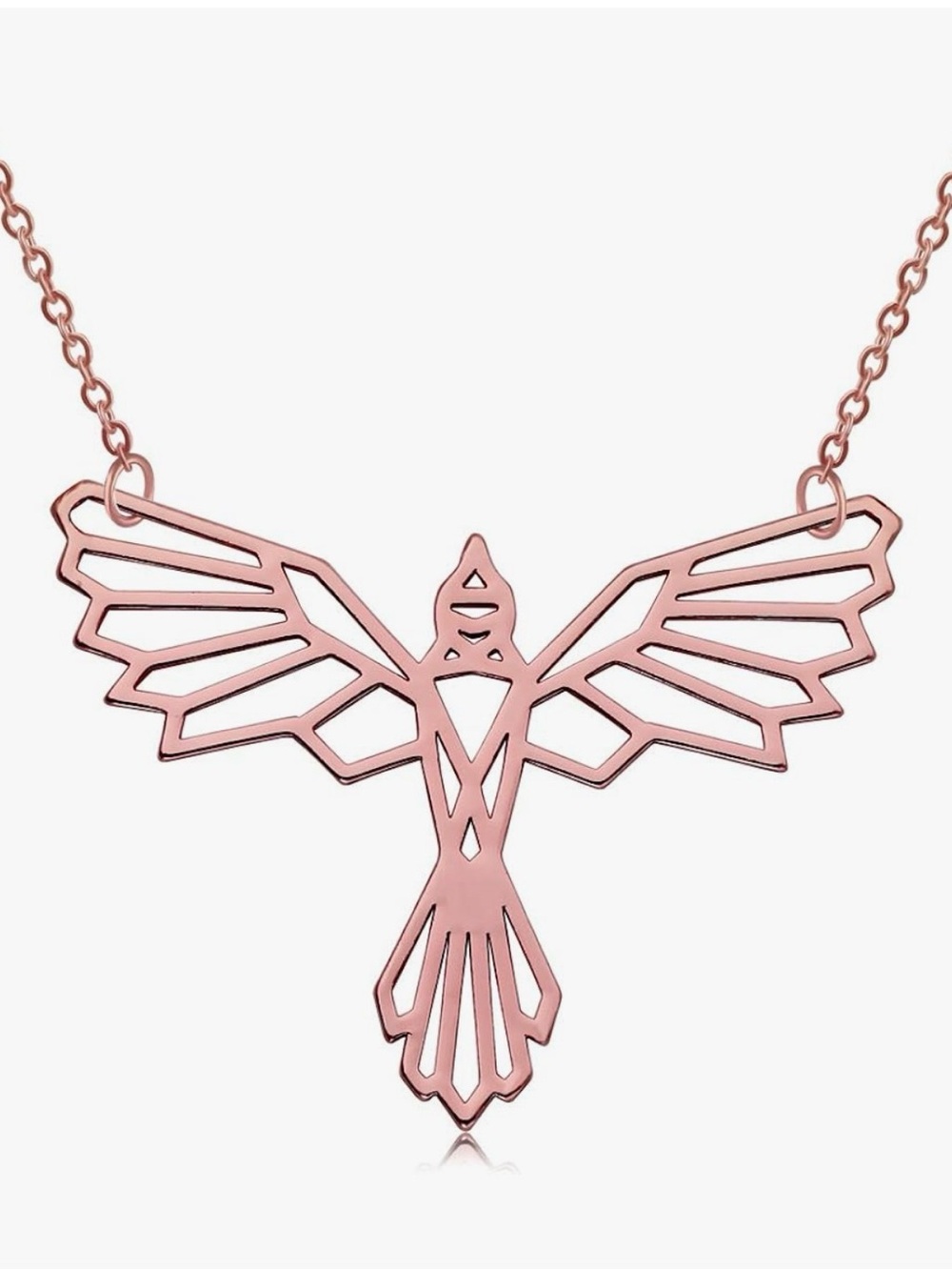 Rose Gold Origami Phoenix Necklace